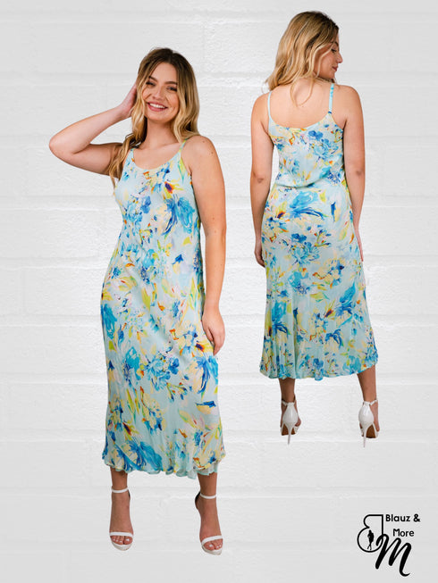 Viscose Long Spaghetti Strap Dress - D111
